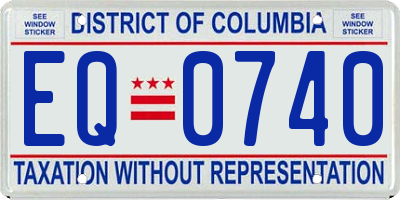 DC license plate EQ0740