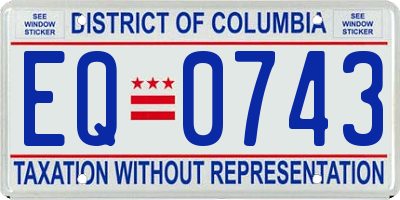 DC license plate EQ0743