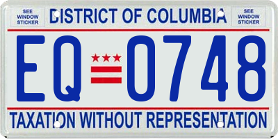 DC license plate EQ0748