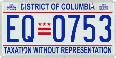 DC license plate EQ0753