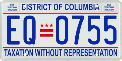 DC license plate EQ0755
