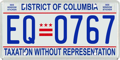 DC license plate EQ0767