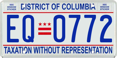 DC license plate EQ0772