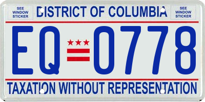 DC license plate EQ0778