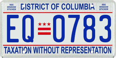 DC license plate EQ0783