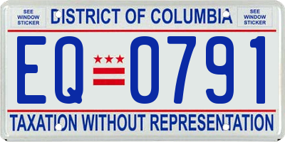 DC license plate EQ0791