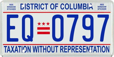 DC license plate EQ0797