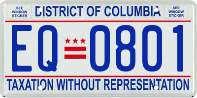 DC license plate EQ0801