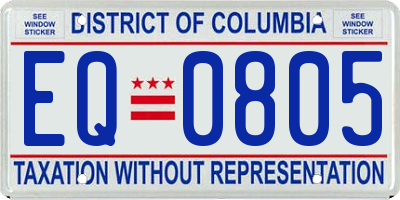 DC license plate EQ0805