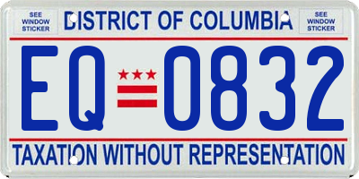DC license plate EQ0832