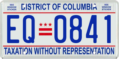 DC license plate EQ0841