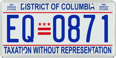 DC license plate EQ0871