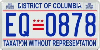 DC license plate EQ0878