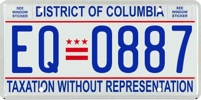 DC license plate EQ0887