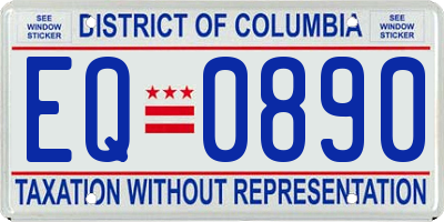 DC license plate EQ0890