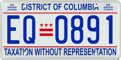 DC license plate EQ0891