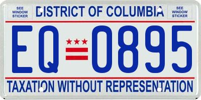 DC license plate EQ0895