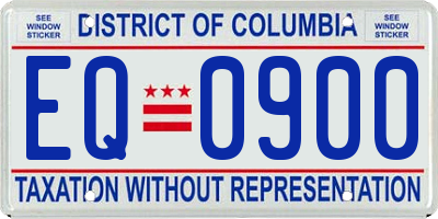 DC license plate EQ0900