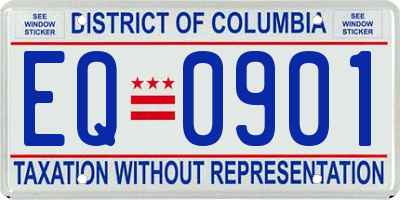 DC license plate EQ0901