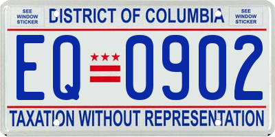 DC license plate EQ0902