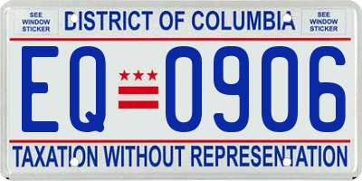 DC license plate EQ0906