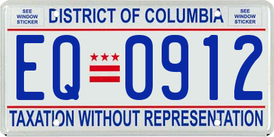 DC license plate EQ0912