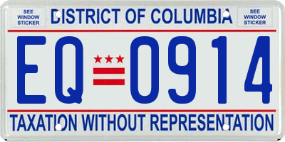 DC license plate EQ0914