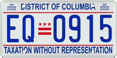 DC license plate EQ0915