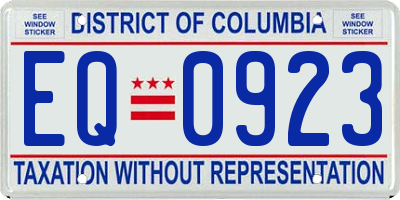 DC license plate EQ0923