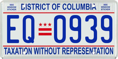 DC license plate EQ0939
