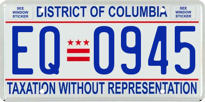 DC license plate EQ0945