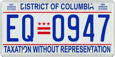 DC license plate EQ0947