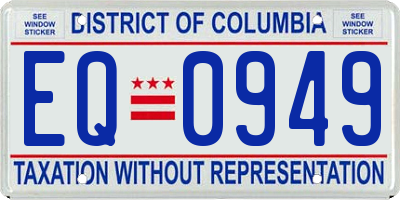 DC license plate EQ0949