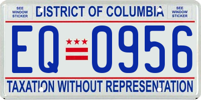 DC license plate EQ0956