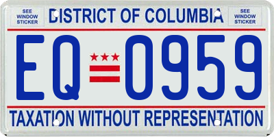 DC license plate EQ0959
