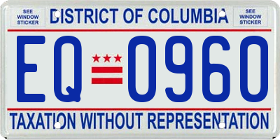 DC license plate EQ0960