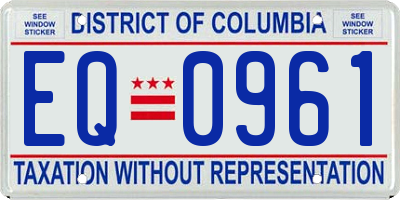 DC license plate EQ0961