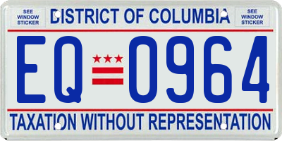 DC license plate EQ0964