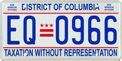 DC license plate EQ0966
