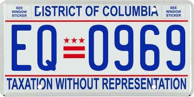 DC license plate EQ0969