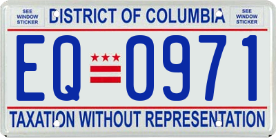 DC license plate EQ0971