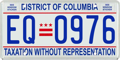 DC license plate EQ0976