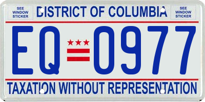 DC license plate EQ0977