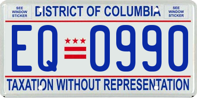 DC license plate EQ0990