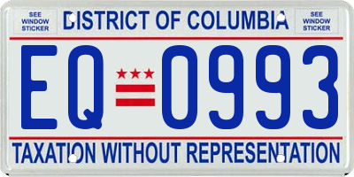 DC license plate EQ0993