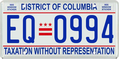 DC license plate EQ0994