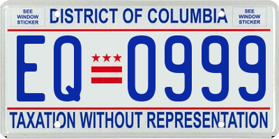 DC license plate EQ0999