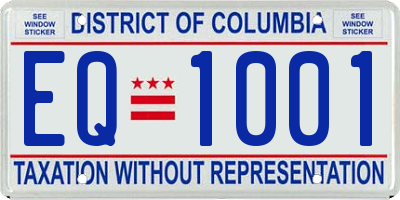 DC license plate EQ1001