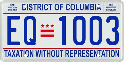 DC license plate EQ1003