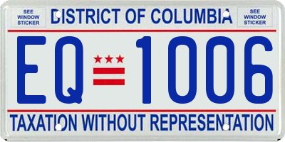 DC license plate EQ1006